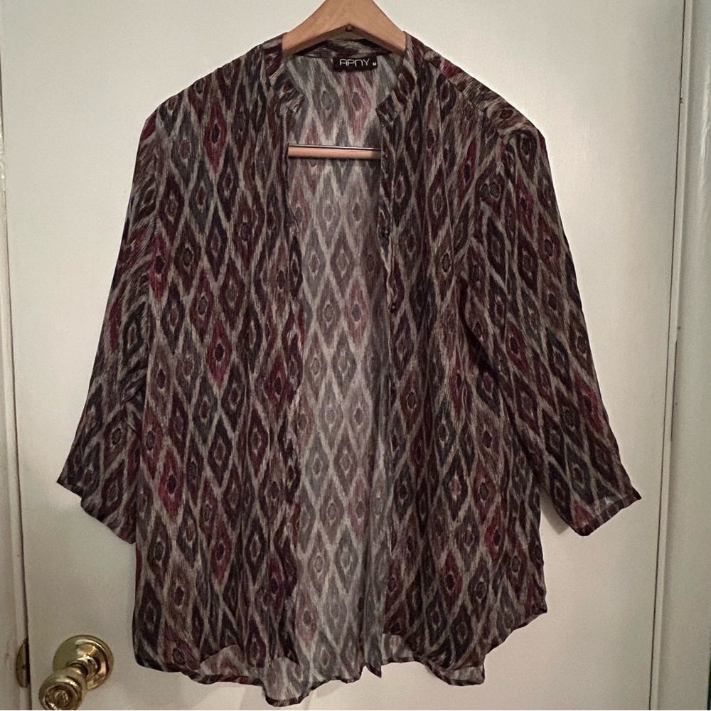 Pattered Open Blouse